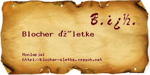 Blocher Életke névjegykártya